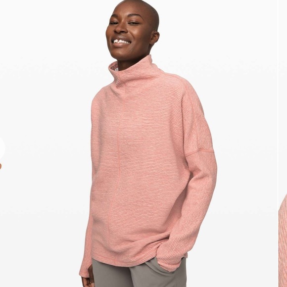 Lululemon Along the Way Mock Neck Long Sleeve Sweater Heathered Copper Clay Med - Picture 2 of 9